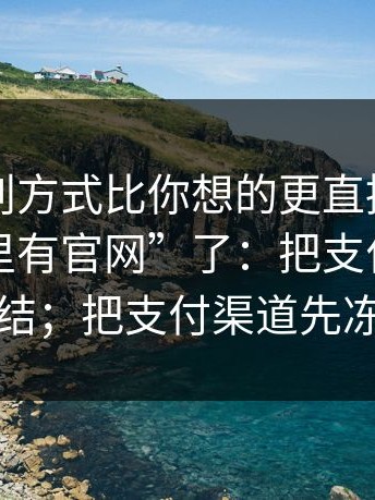 它的盈利方式比你想的更直接，别再问“哪里有官网”了：把支付渠道先冻结；把支付渠道先冻结