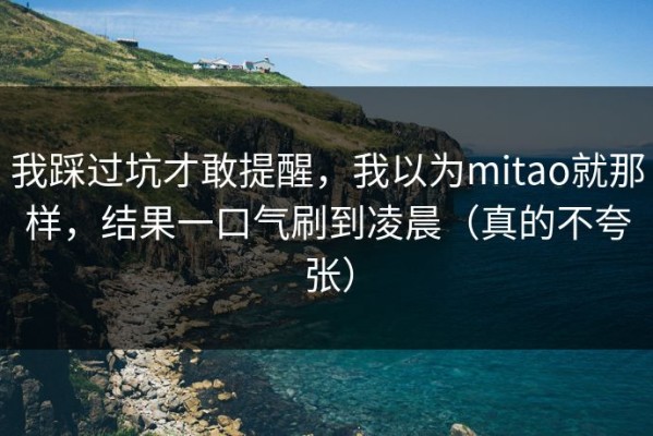 我踩过坑才敢提醒，我以为mitao就那样，结果一口气刷到凌晨（真的不夸张）