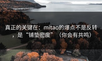 真正的关键在：mitao的爆点不是反转，是“铺垫密度”（你会有共鸣）