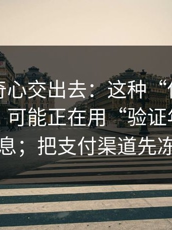 别把好奇心交出去：这种“伪装成视频播放”可能正在用“验证年龄”套信息；把支付渠道先冻结