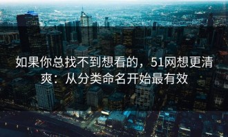 如果你总找不到想看的，51网想更清爽：从分类命名开始最有效
