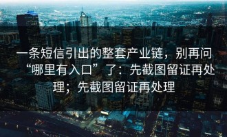 一条短信引出的整套产业链，别再问“哪里有入口”了：先截图留证再处理；先截图留证再处理