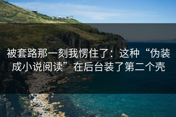 被套路那一刻我愣住了：这种“伪装成小说阅读”在后台装了第二个壳
