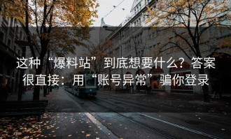 这种“爆料站”到底想要什么？答案很直接：用“账号异常”骗你登录