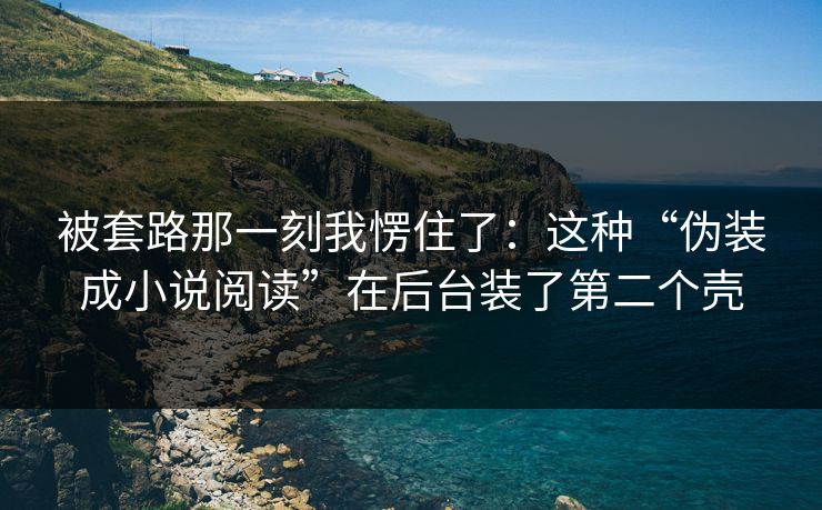 被套路那一刻我愣住了：这种“伪装成小说阅读”在后台装了第二个壳